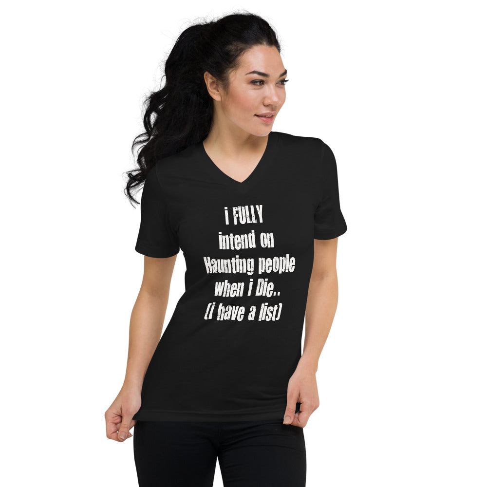 Haunted List - Women's Short Sleeve V-Neck