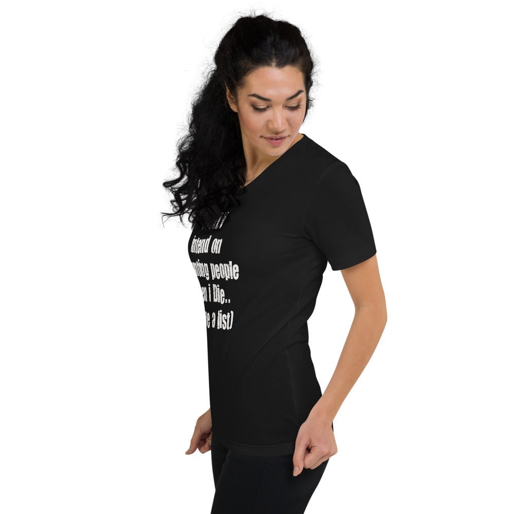 Haunted List - Women's Short Sleeve V-Neck